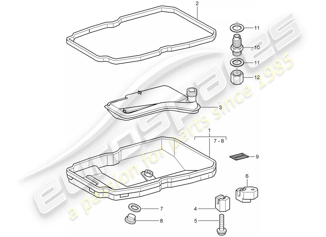 porsche 996 (2005) tiptronic - oil filter - oil pan - d - mj 2002>> part diagram