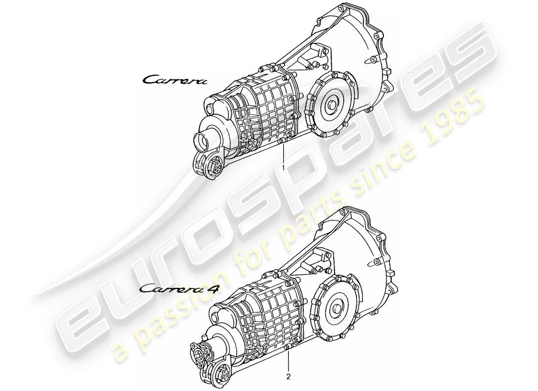 porsche replacement catalogue (1992) manual gearbox part diagram