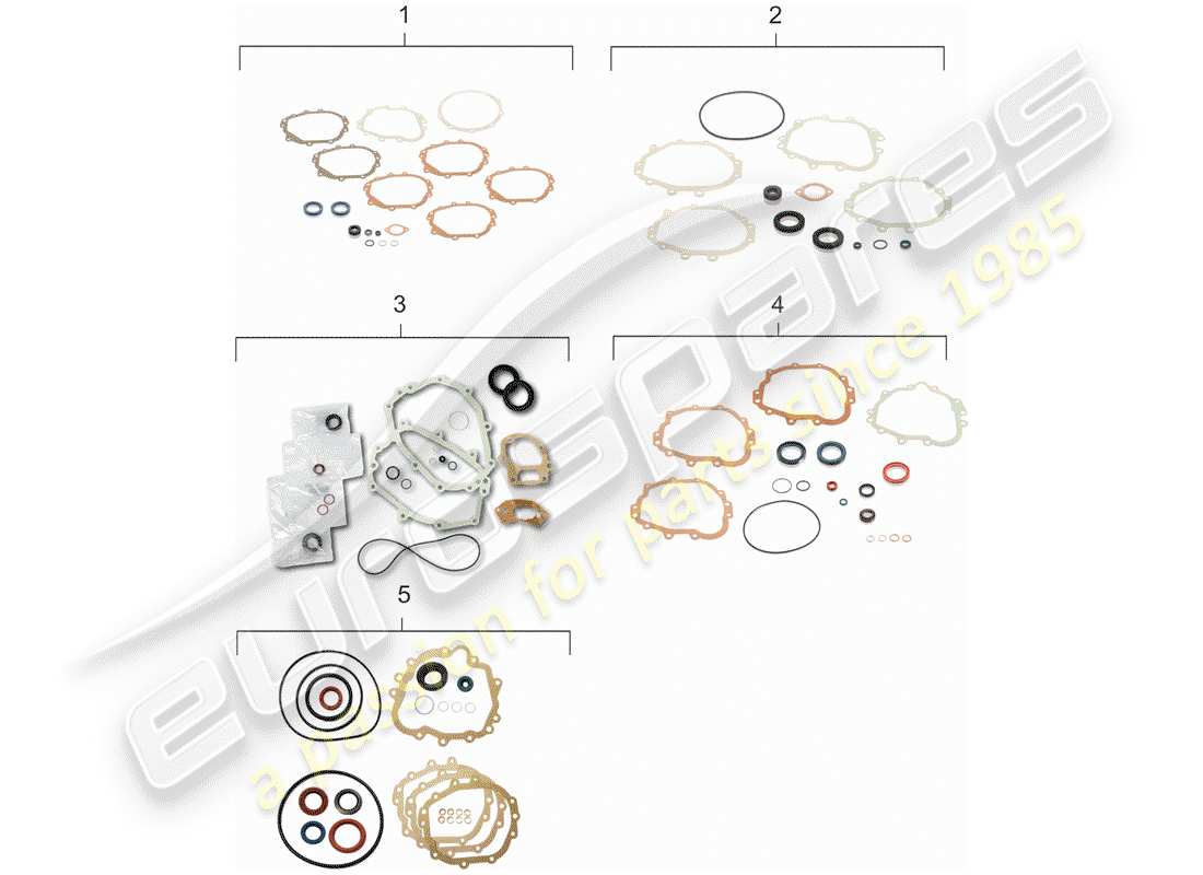 porsche 911 (1970) replacement transmission - repair kits - gasket set part diagram