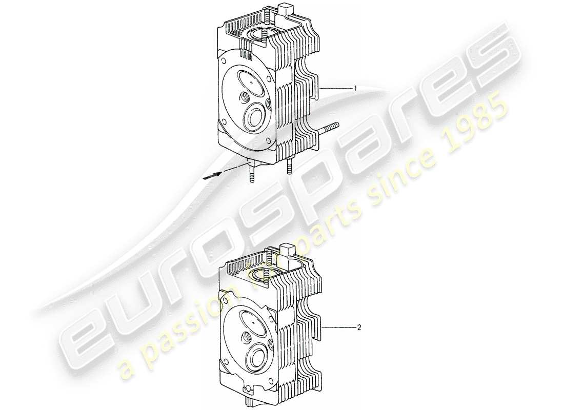 porsche replacement catalogue (1980) cylinder head part diagram