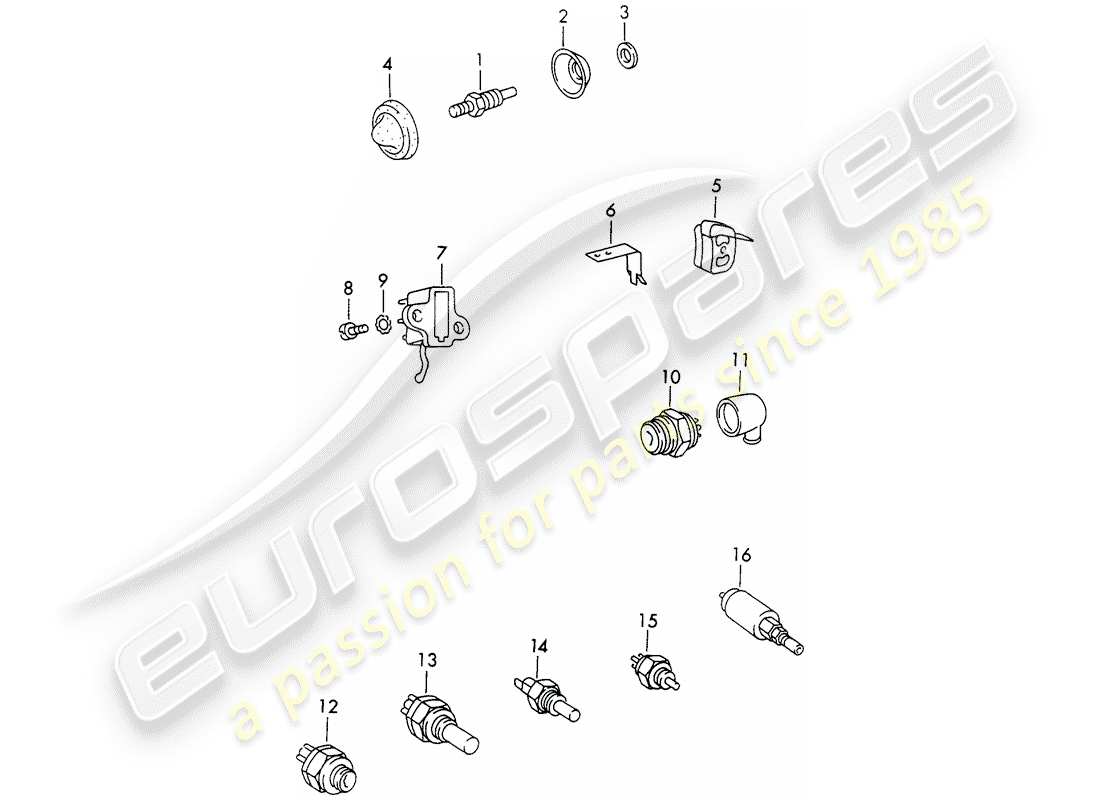 porsche 911 (1970) switch part diagram