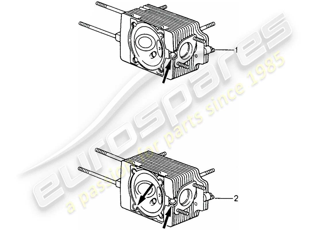 porsche replacement catalogue (1980) cylinder head part diagram