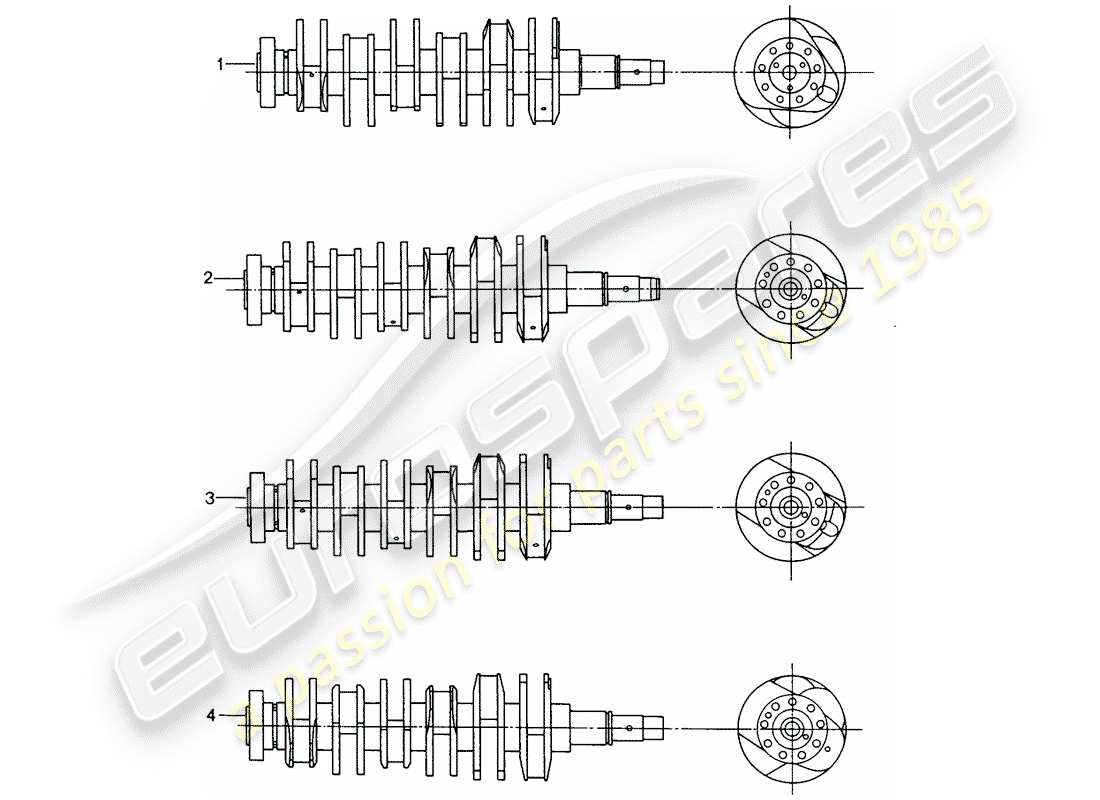 porsche replacement catalogue (1990) crankshaft part diagram