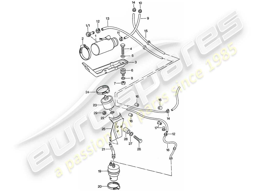 porsche 911 (1977) fuel system - d >> - mj 1974 part diagram