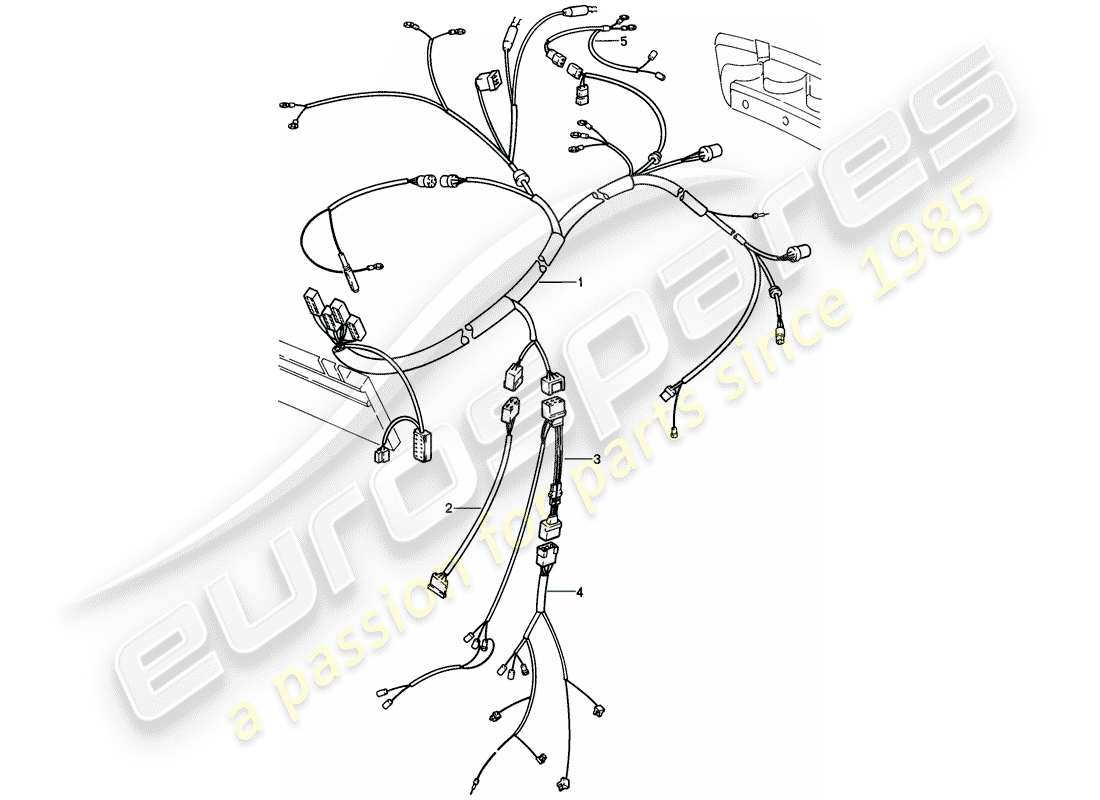 porsche 928 (1981) harness - rear end part diagram