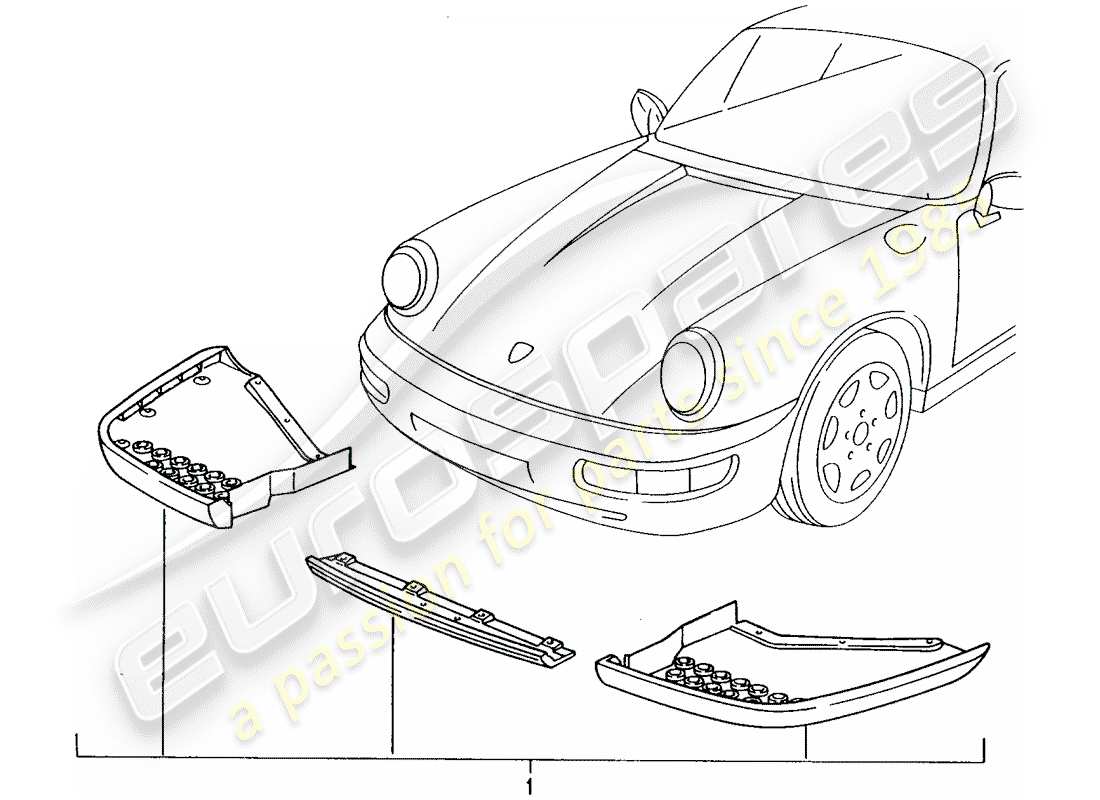 porsche tequipment catalogue (1999) front spoiler part diagram