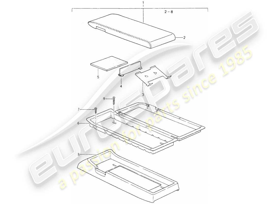 porsche 928 (1987) cassette holder part diagram