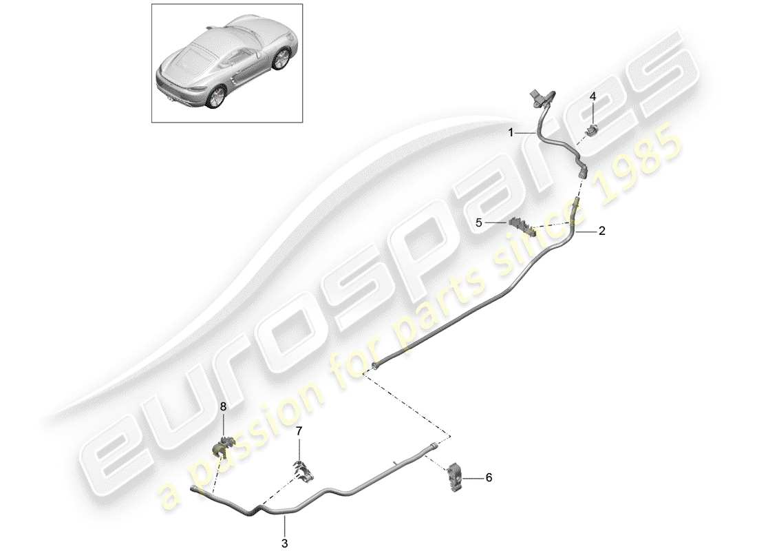 porsche 718 cayman (2020) vacuum line part diagram