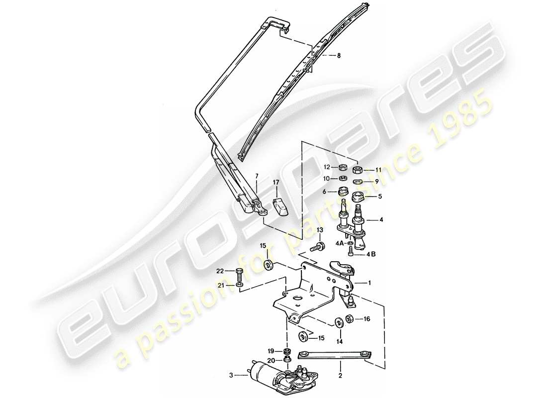 porsche 928 (1994) rear window wiper part diagram