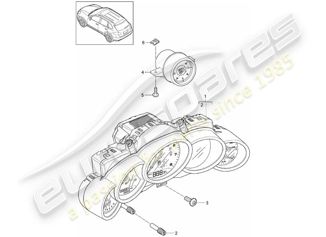 porsche cayenne e2 (2015) instruments part diagram