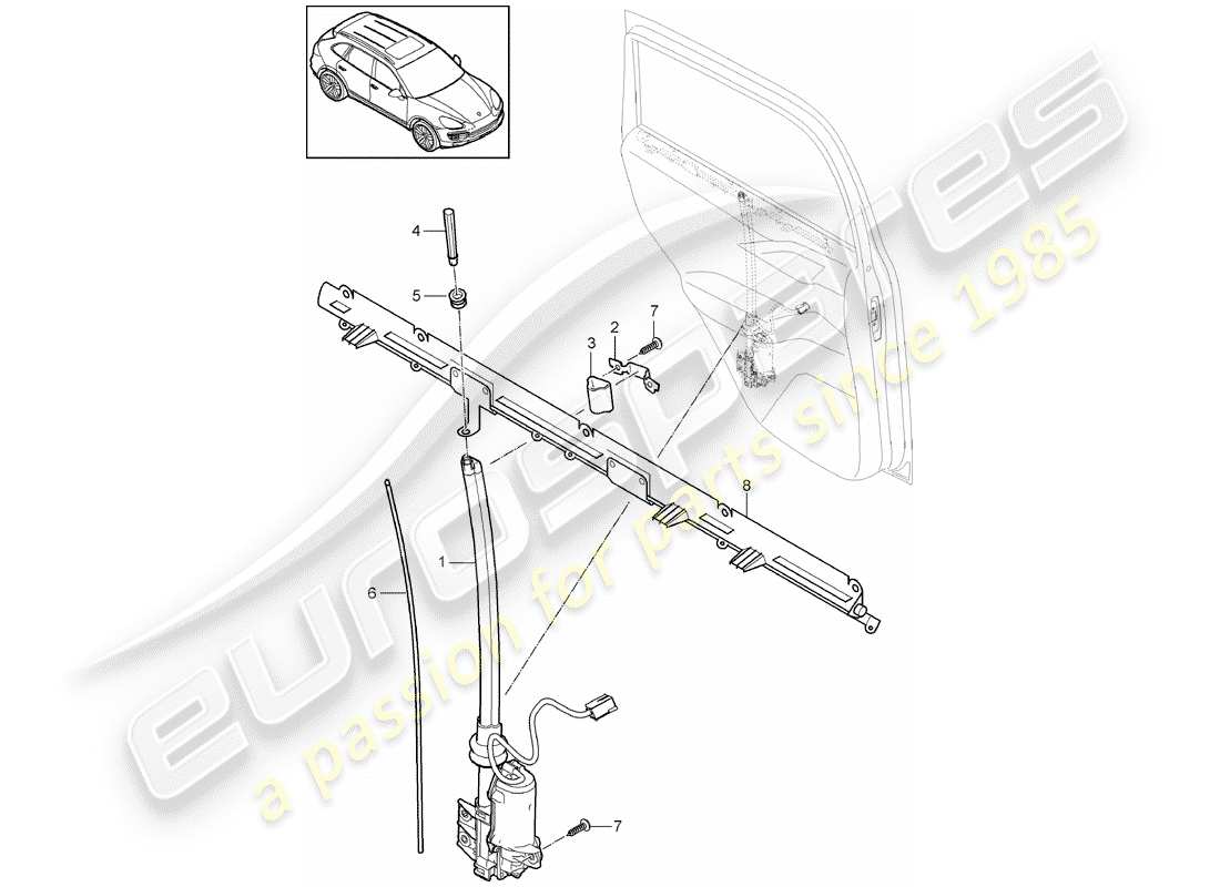 porsche cayenne e2 (2015) blind part diagram