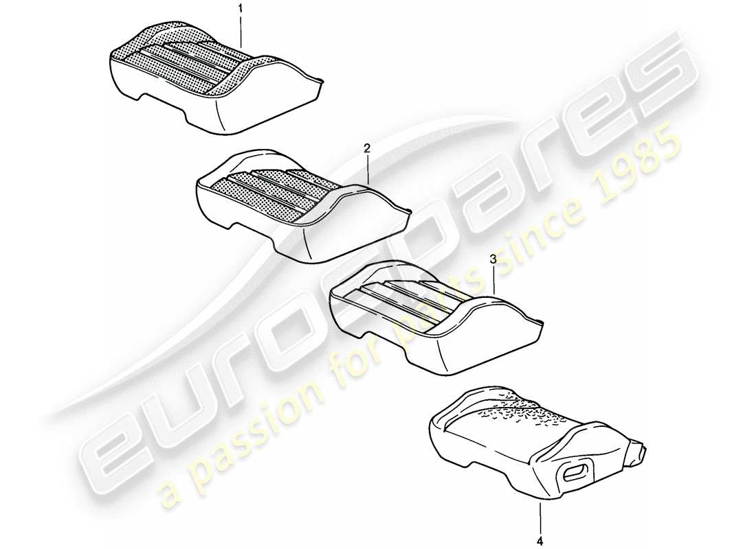 porsche 911 (1986) sports seat - cover - d - mj 1985>> part diagram