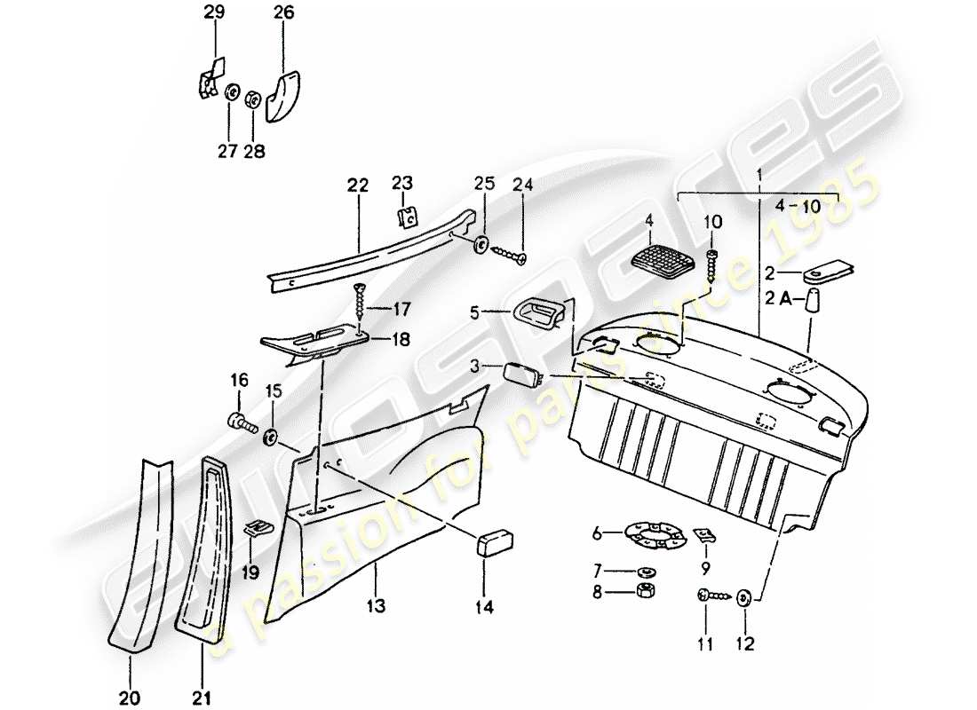 porsche 964 (1993) interior equipment part diagram