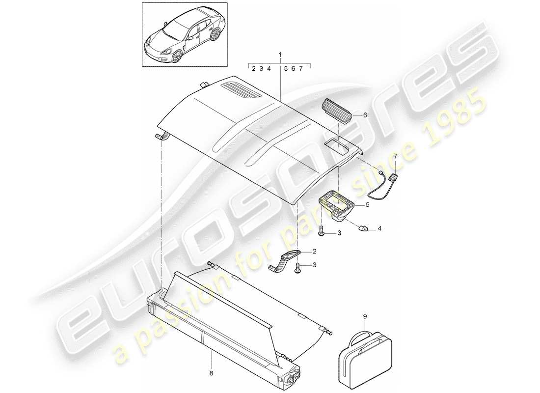 porsche panamera 970 (2015) cover part diagram