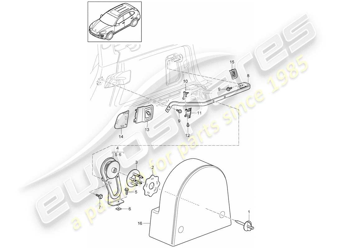 porsche cayenne e2 (2015) accessories part diagram