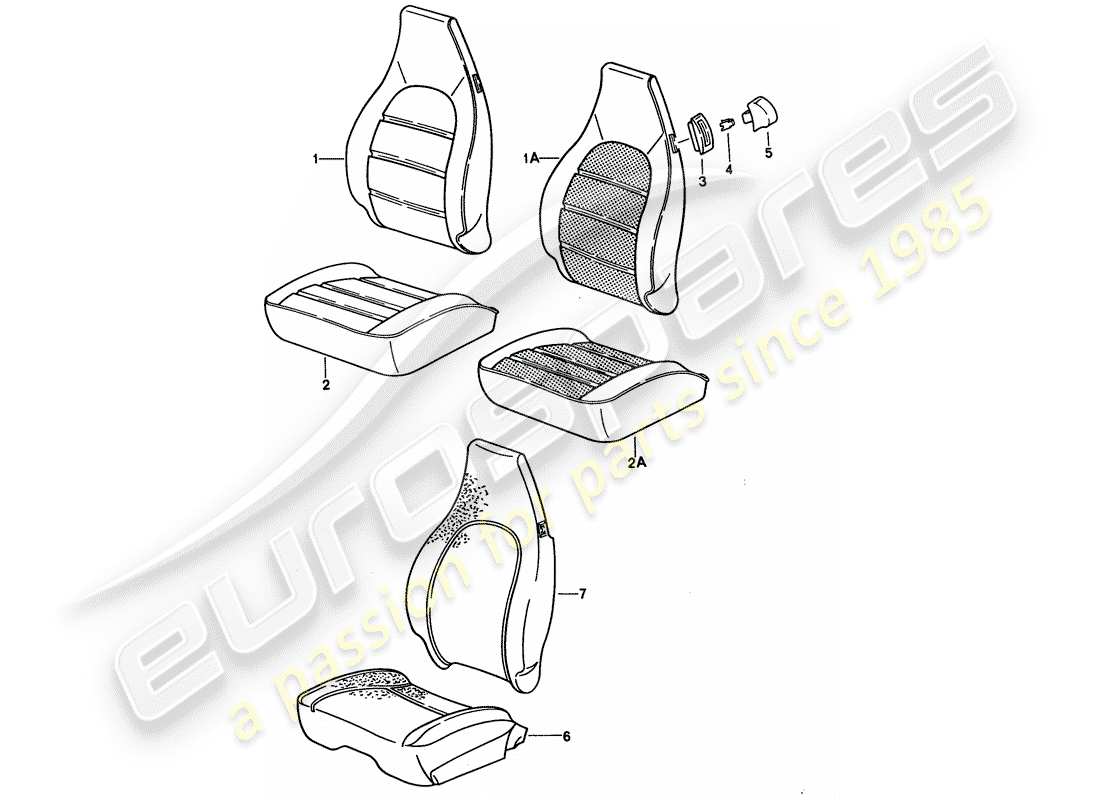 porsche 928 (1992) cloth part diagram