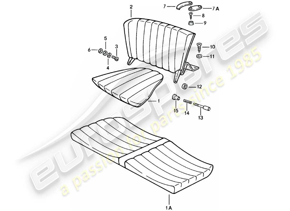 porsche 911 (1978) back seat cushion - emergency seat backrest - emergency seat backrest - see group - 8/07/07 part diagram