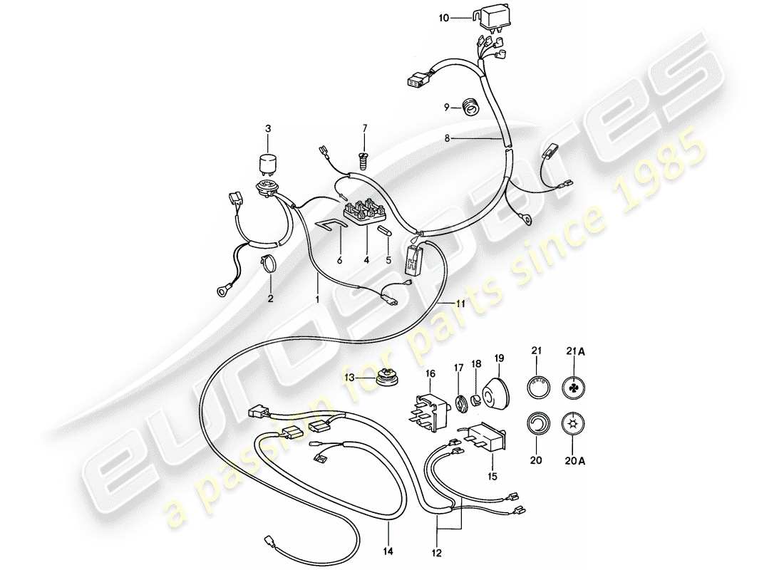 porsche 911 (1986) electrical components - for - air conditioner part diagram