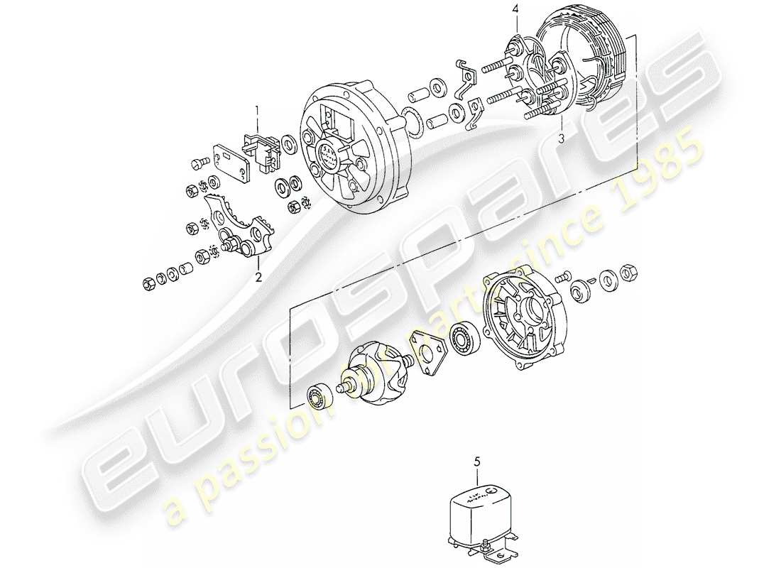 porsche 911 (1971) alternator part diagram