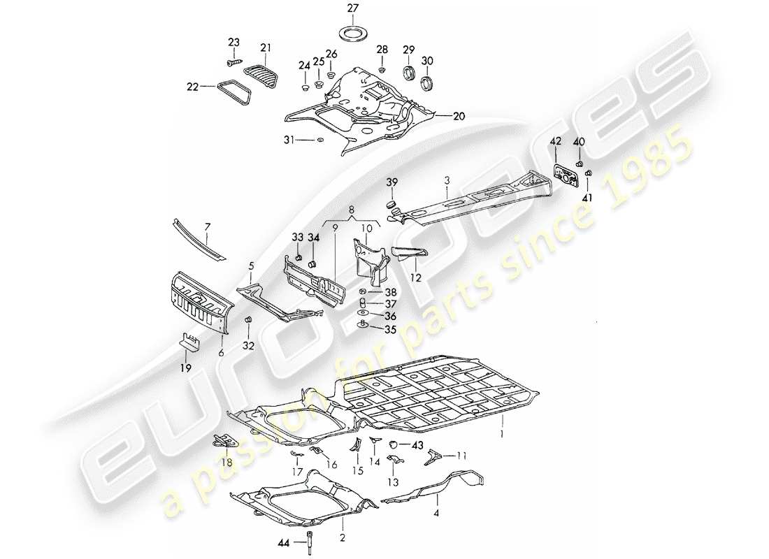 porsche 911 (1971) frame part diagram