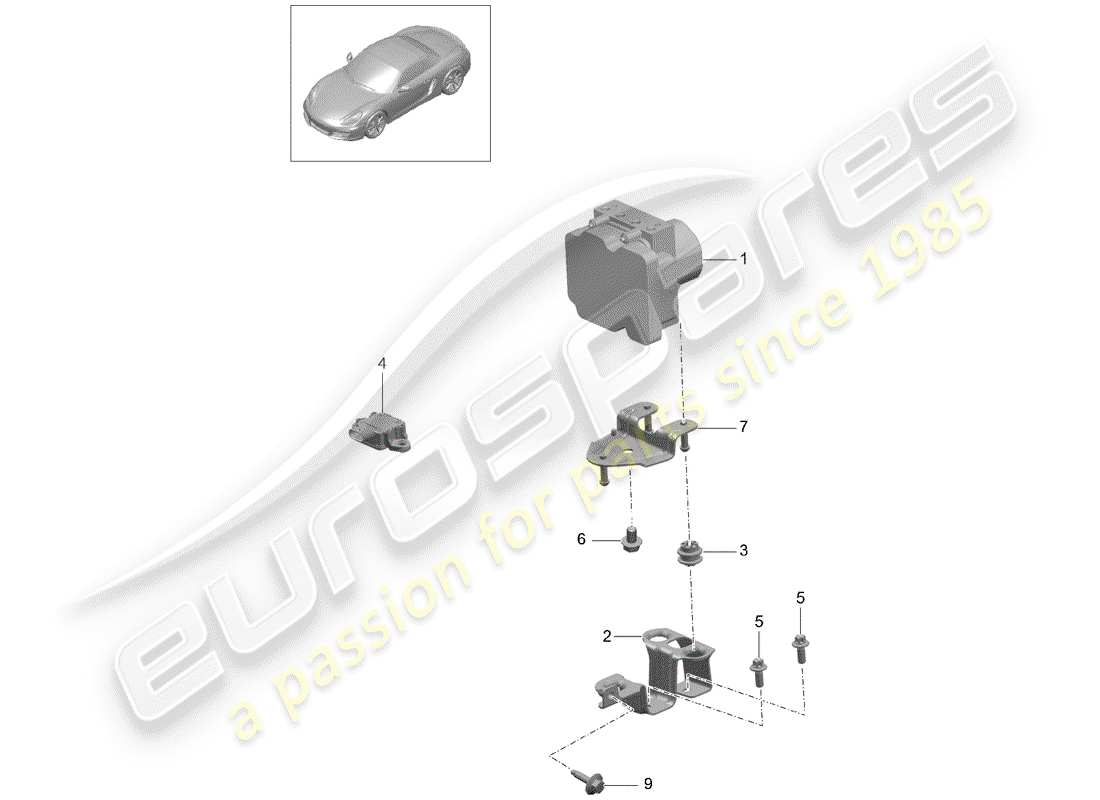 porsche boxster 981 (2016) hydraulic unit part diagram