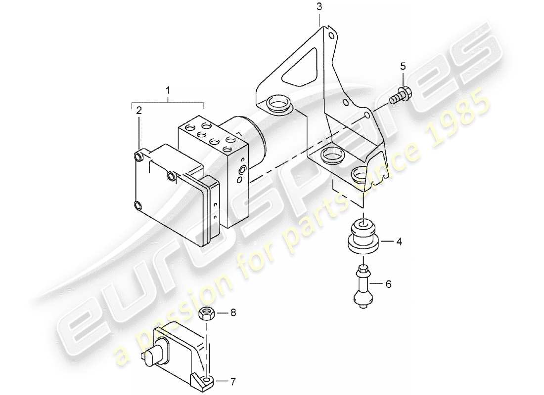 porsche cayenne (2006) hydraulic unit part diagram