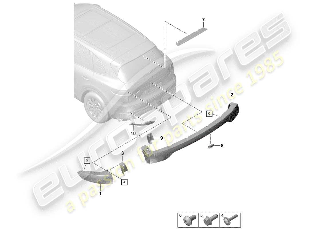 porsche cayenne e3 (2019) rear light part diagram