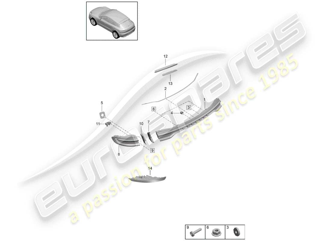 porsche macan (2019) rear light part diagram