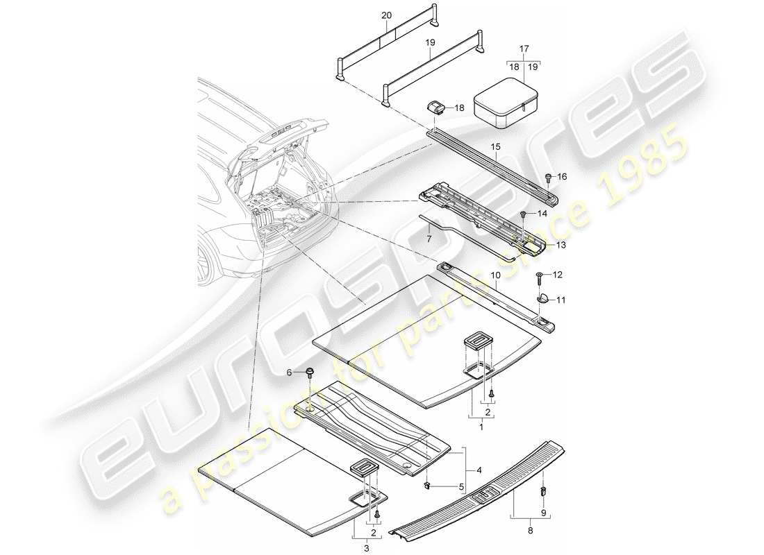 porsche cayenne e2 (2016) lining part diagram