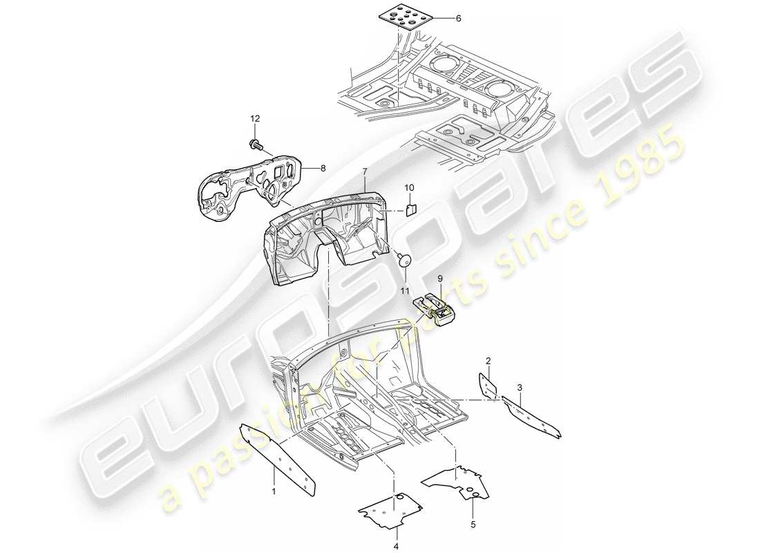 porsche cayenne (2006) sound absorber part diagram