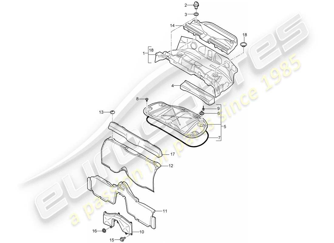 porsche boxster 987 (2009) trims part diagram