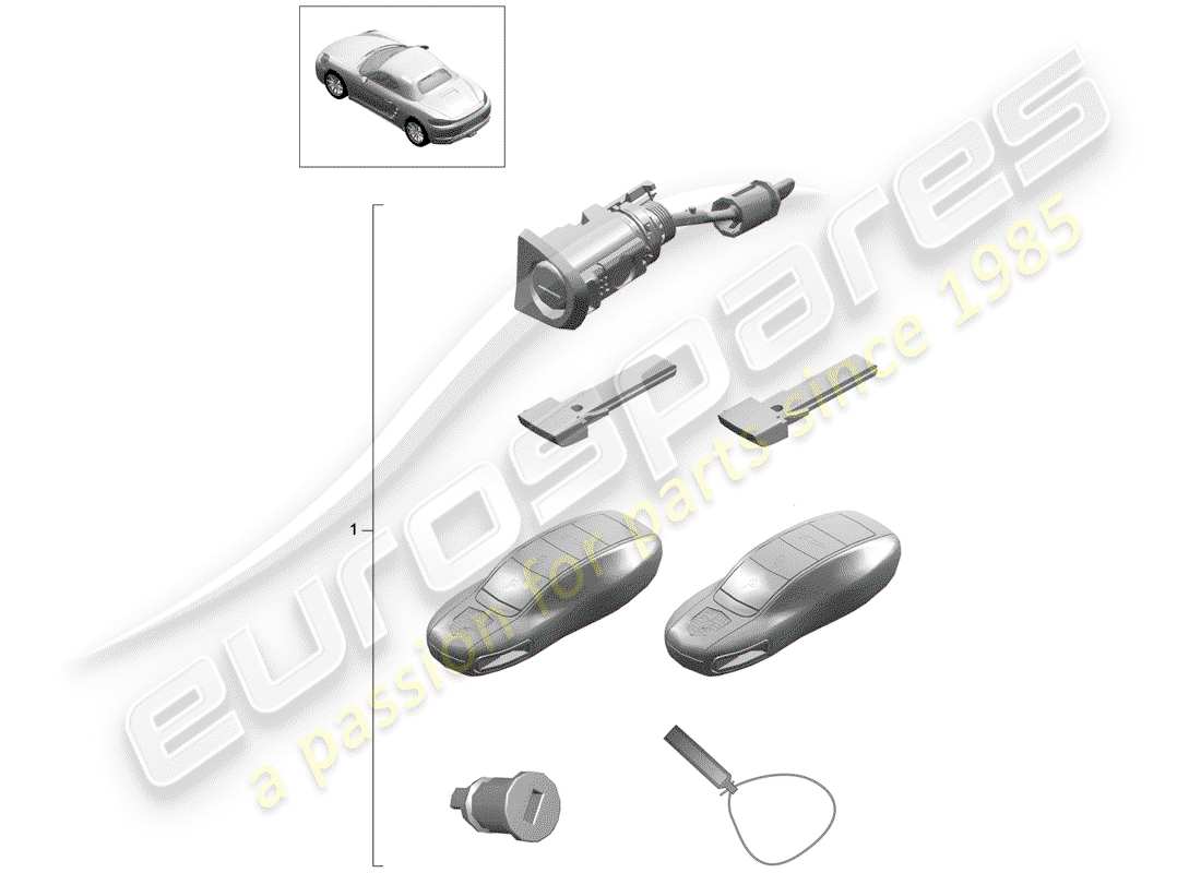 porsche 718 boxster (2020) repair kit part diagram