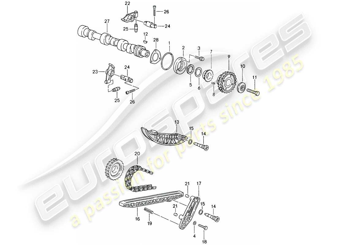 porsche 993 (1997) valve control part diagram