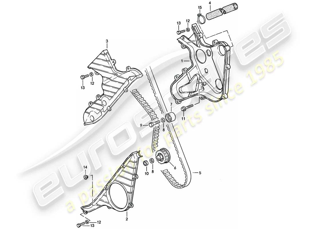 porsche 924s (1987) camshaft - driving mechanism - d >> - mj 1986 part diagram