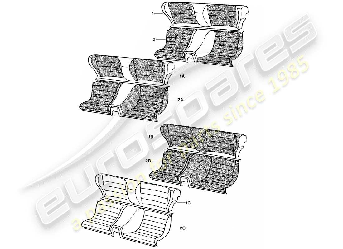 porsche 924 (1983) emergency seat part diagram