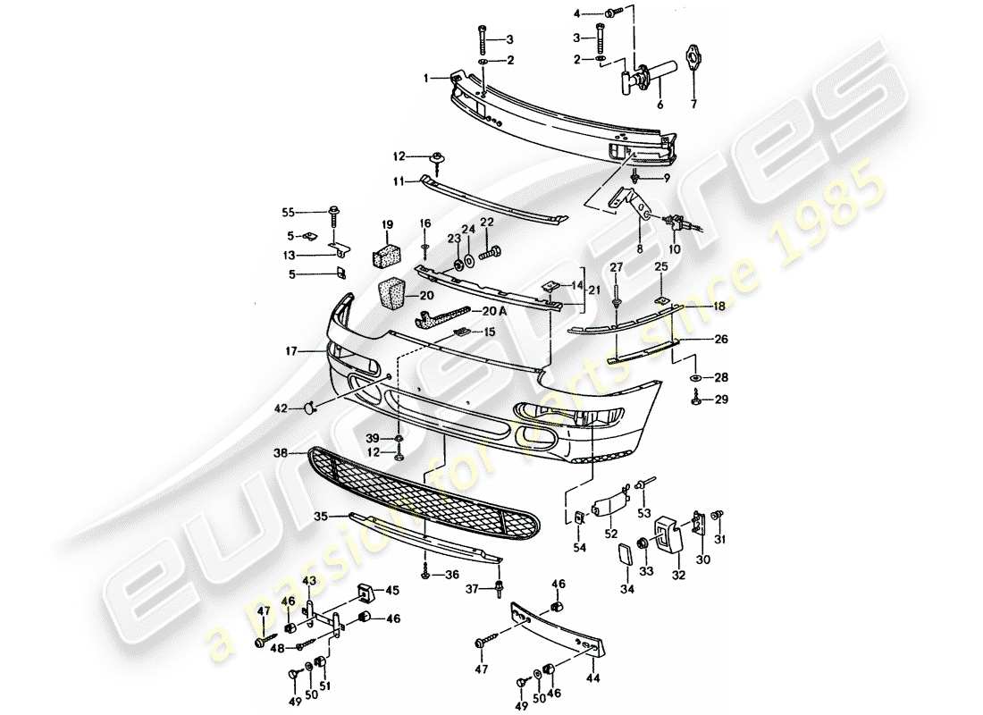 porsche 993 (1998) bumper part diagram