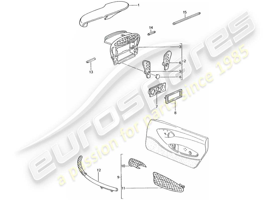 porsche tequipment catalogue (2002) instrument box part diagram