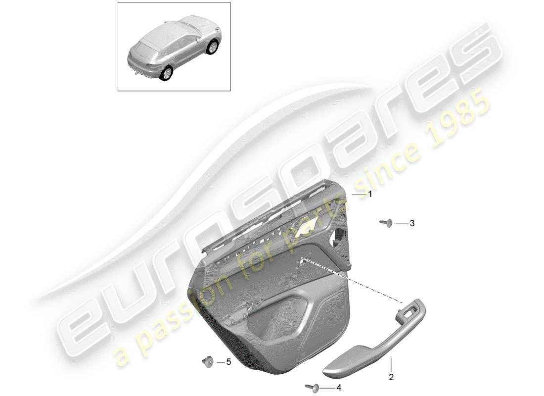 porsche macan (2018) door panel part diagram