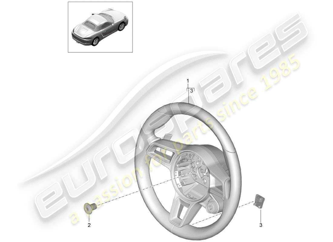 porsche 718 boxster (2018) steering wheel part diagram