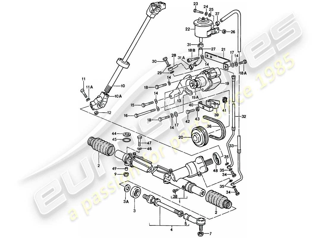 porsche 928 (1981) steering gear - tie rod - see technical information - nr-4/20 part diagram