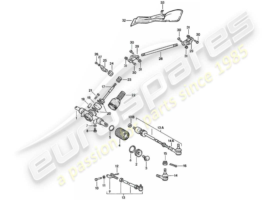 porsche 911 (1981) steering - accessories part diagram