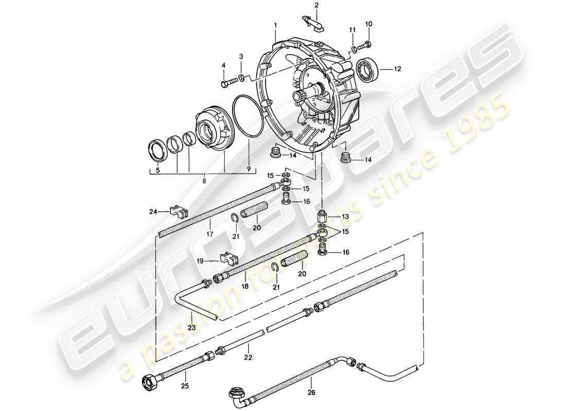 porsche 928 (1981) transmission case - 1 - automatic transmission part diagram