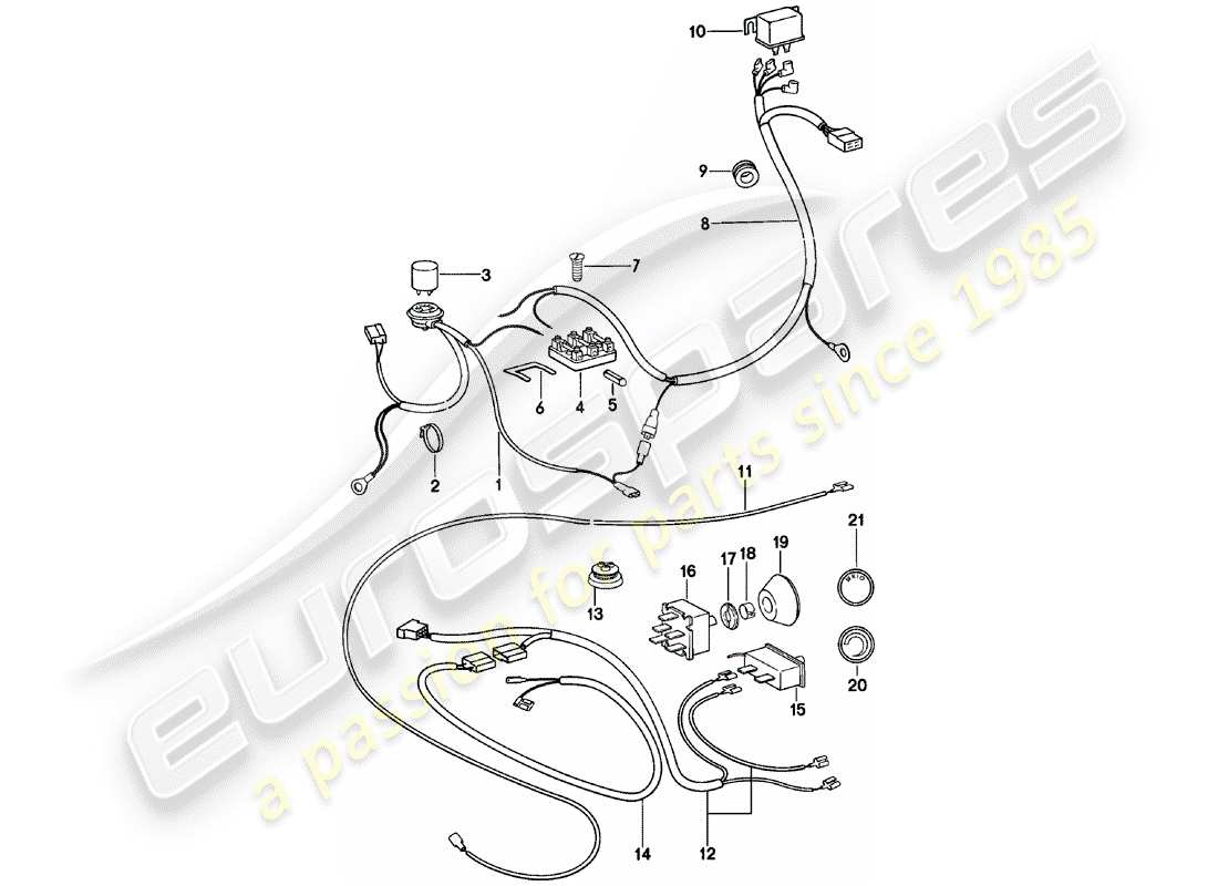 porsche 911 (1981) electrical components - for - air conditioner part diagram