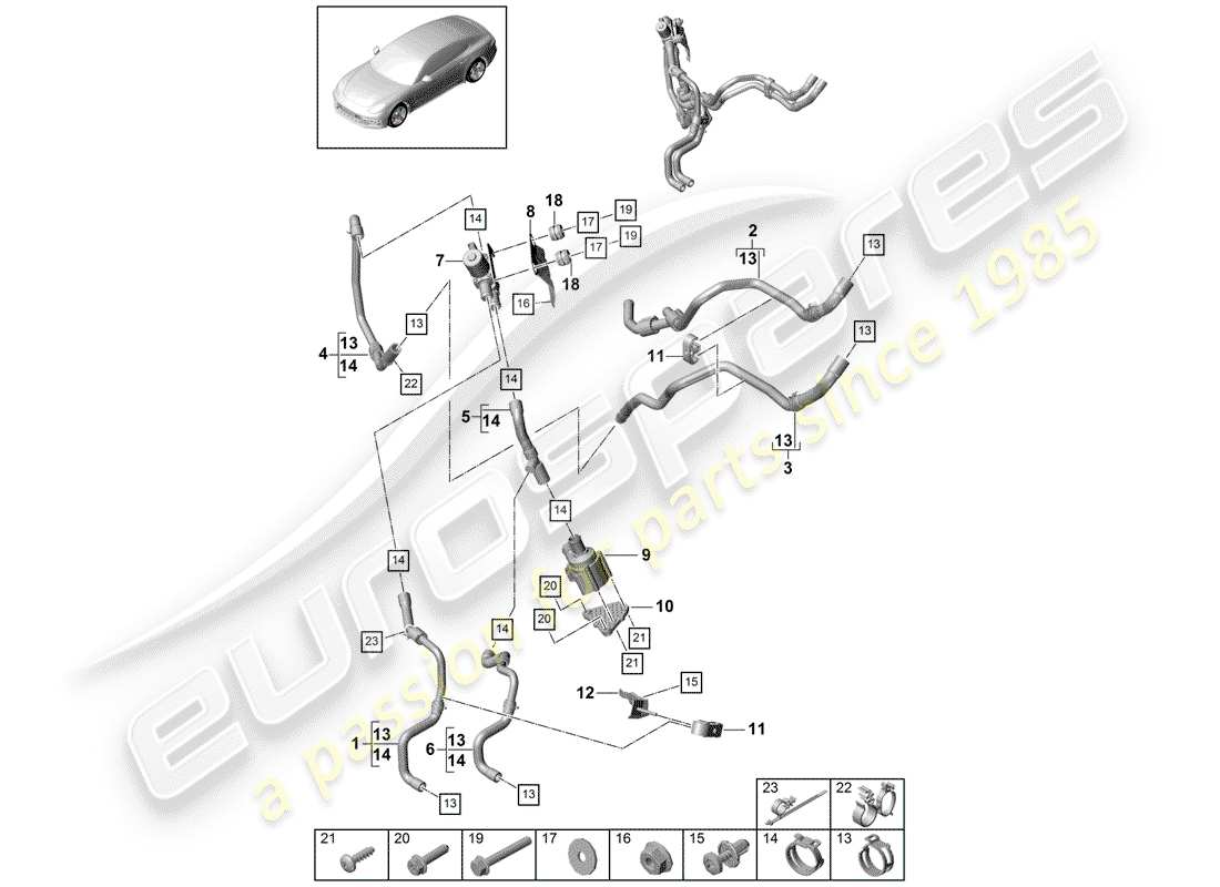 porsche panamera 971 (2018) heater part diagram