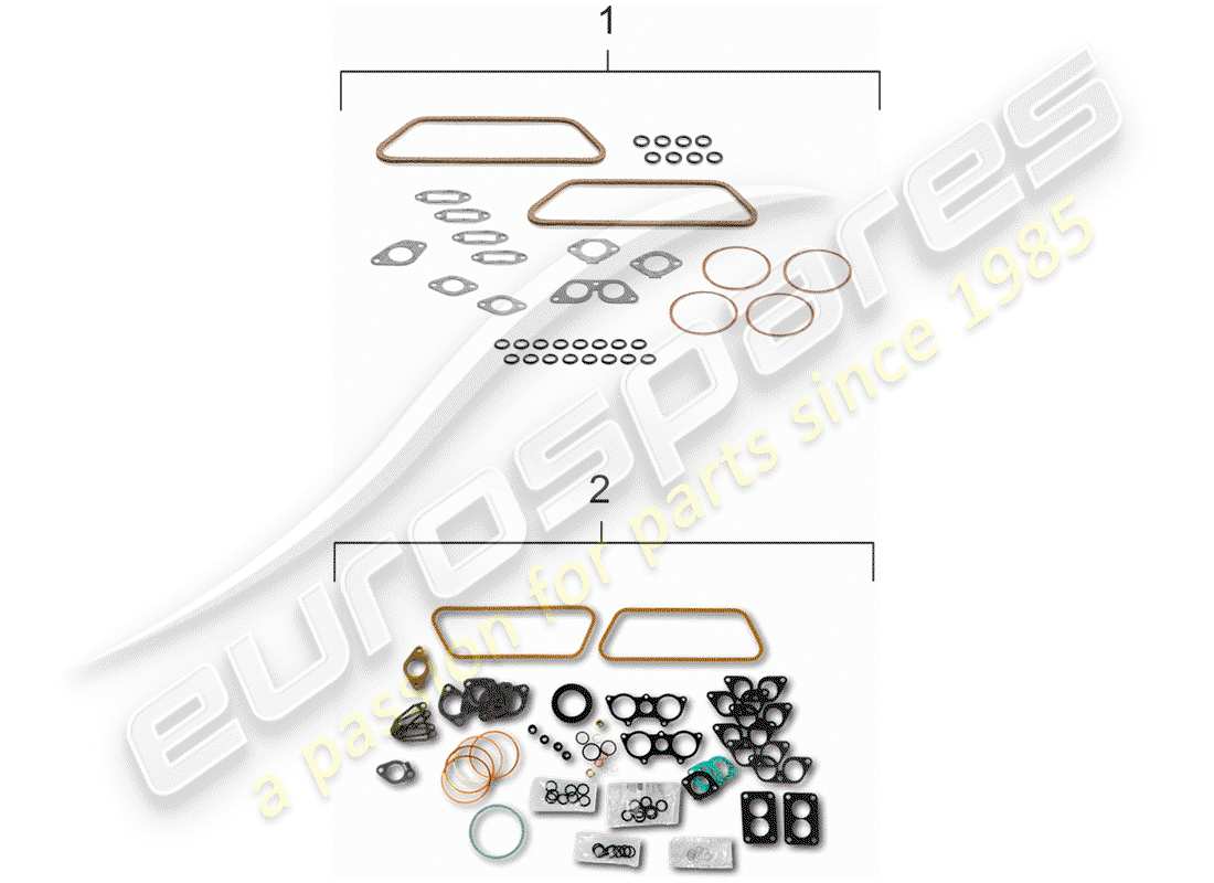 porsche 356/356a (1957) gasket set part diagram