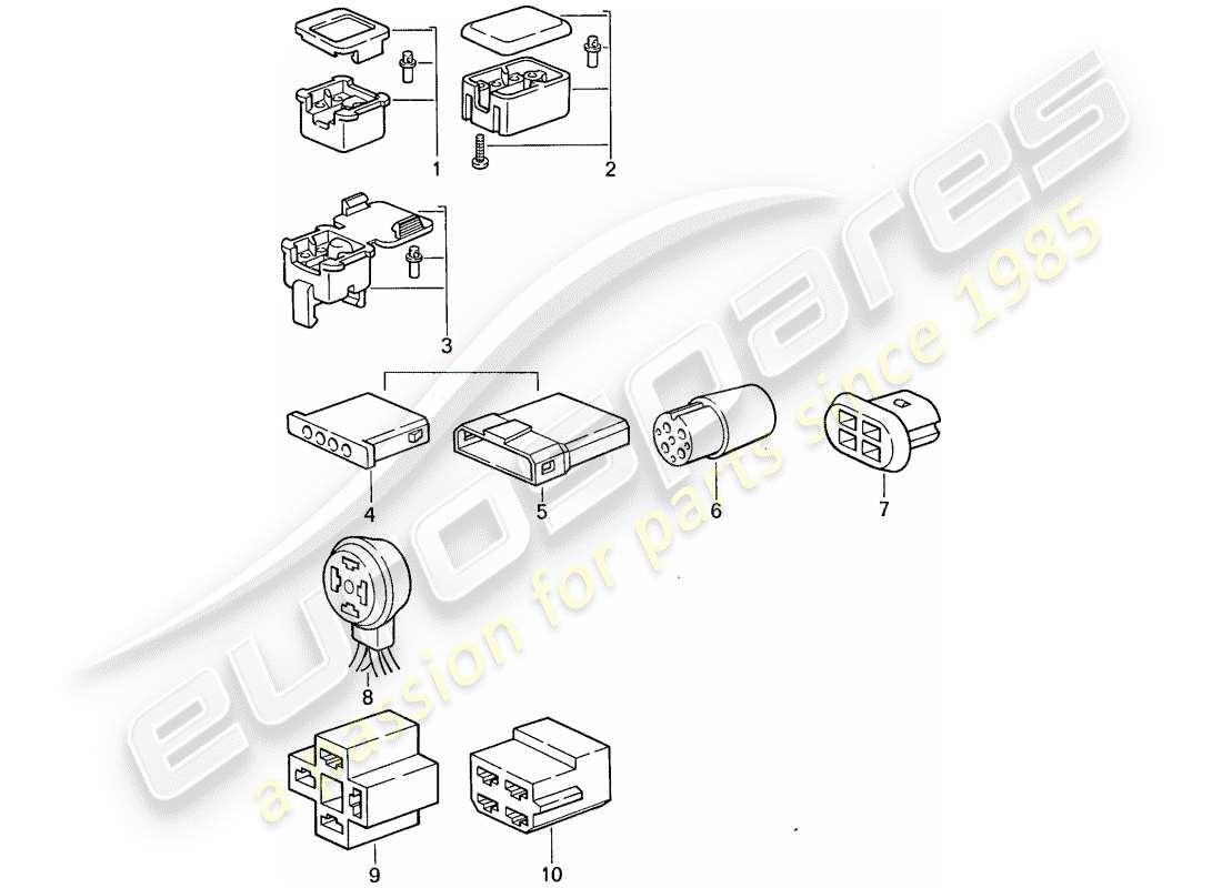 porsche 911 (1976) connector housing part diagram