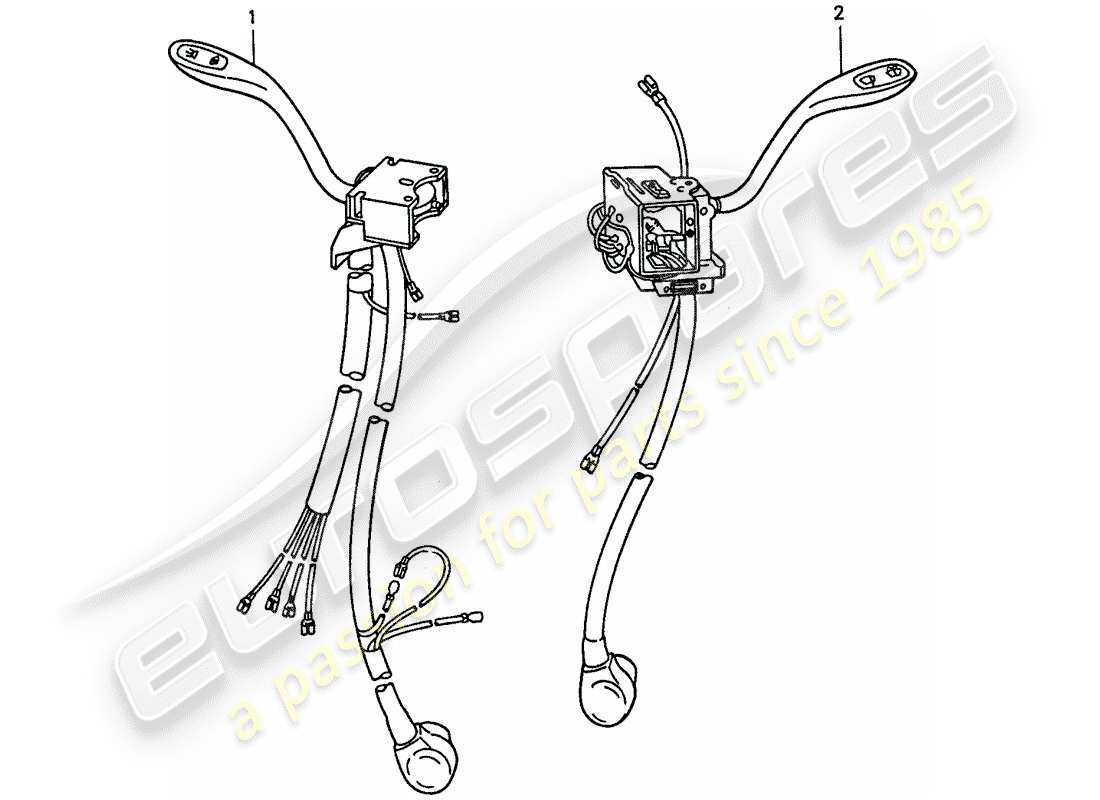 porsche 911 (1976) steering column switch part diagram