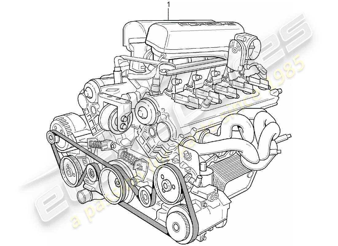 porsche replacement catalogue (1986) replacement engine part diagram