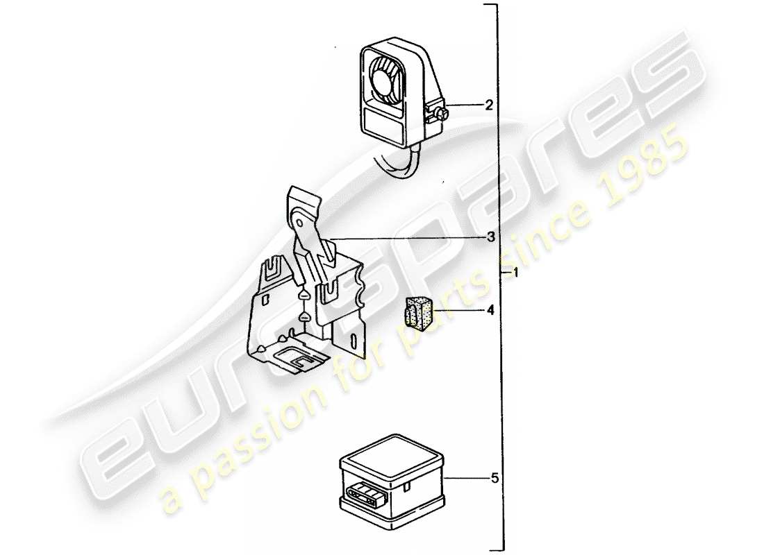 porsche tequipment catalogue (1995) alarm horn part diagram