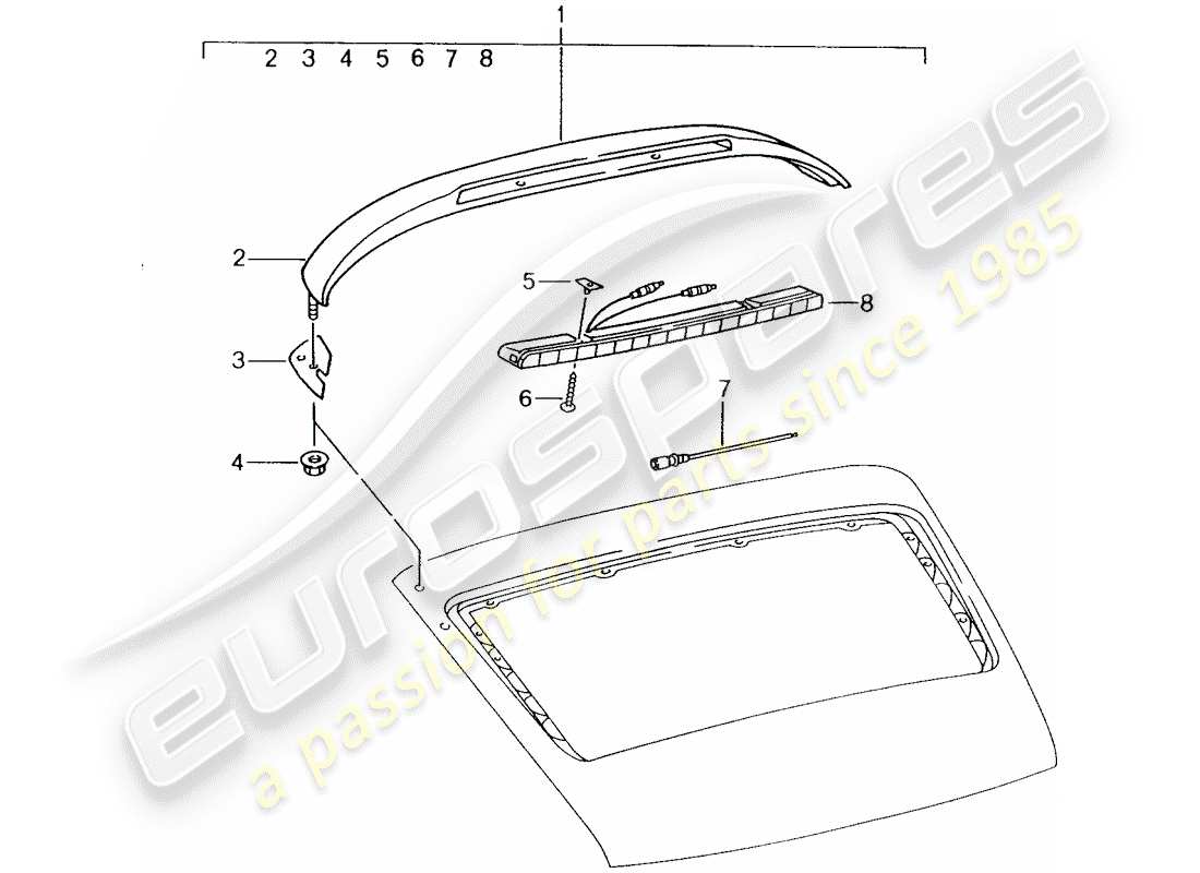 porsche tequipment catalogue (1995) additional brake light part diagram